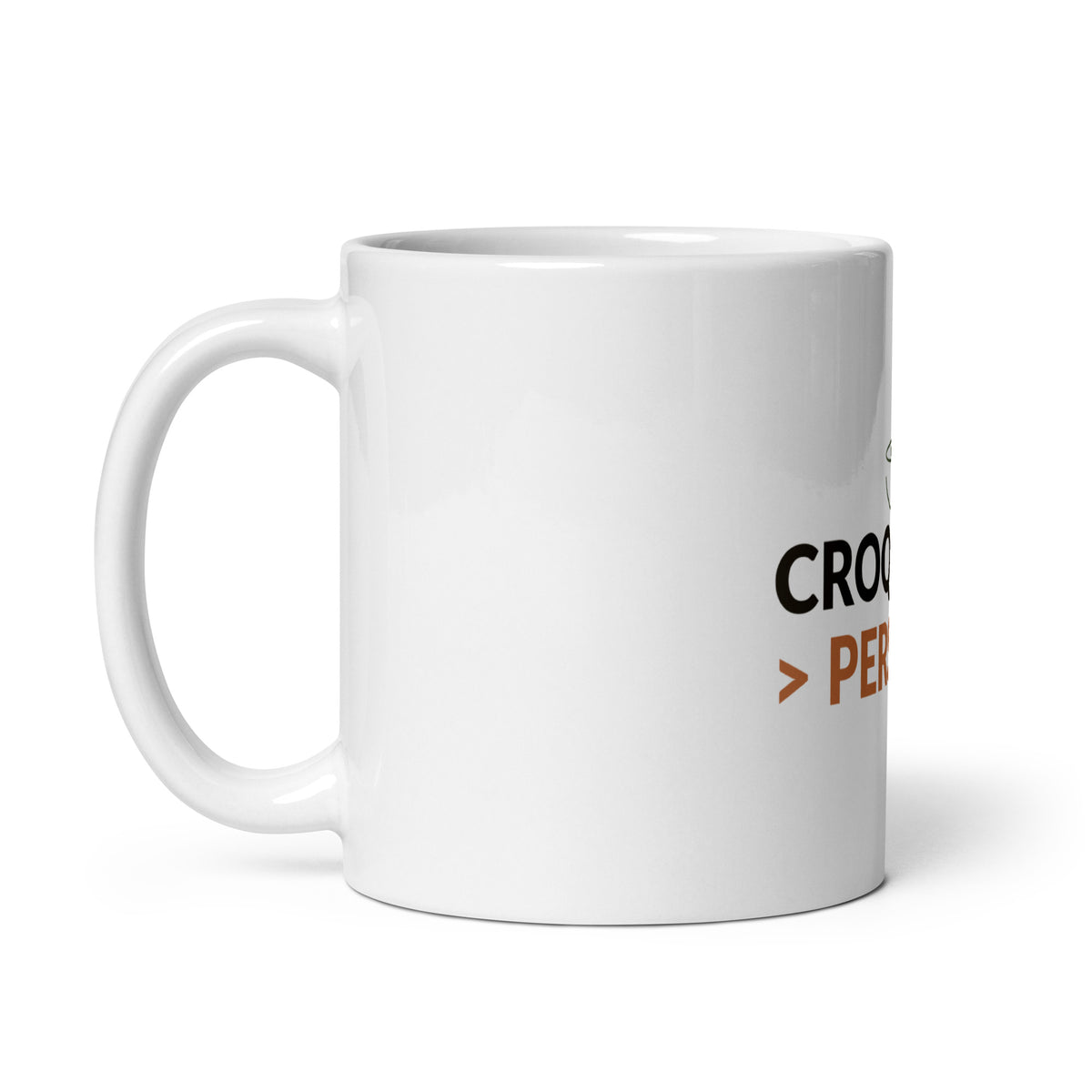 Taza Croquetas > Personas, vista de tres cuartos con el asa a la izquierda